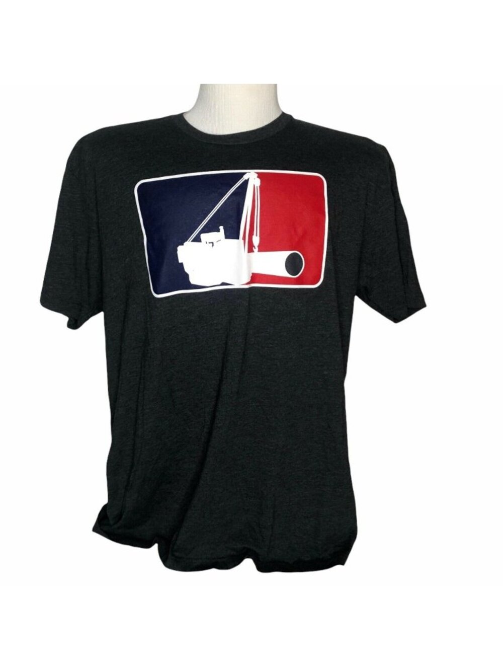 Next Level Apparel Gas and Oil Crane Graphic TShirt XXL Gray Cotton Blend